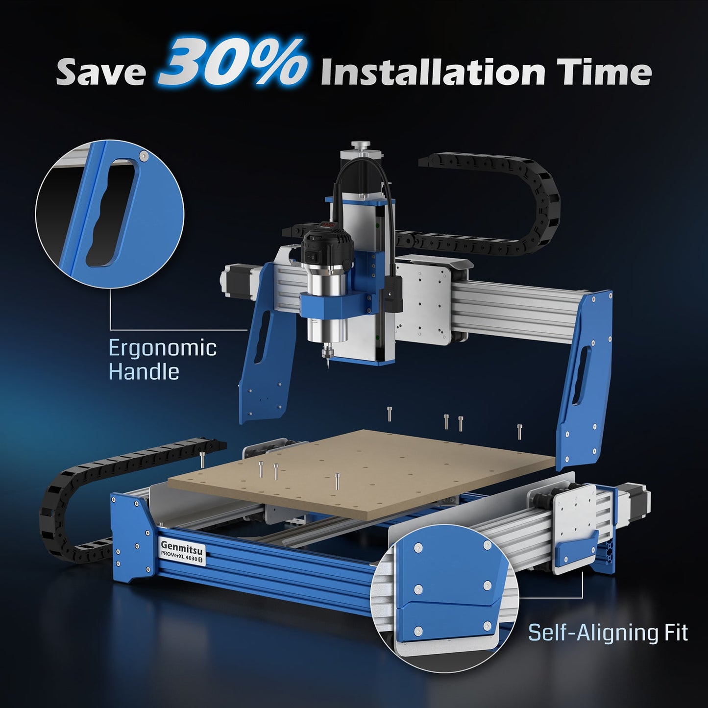 PROVerXL 4030S Desktop CNC Router Machine, 32 Bit MCU, 710W Spindle