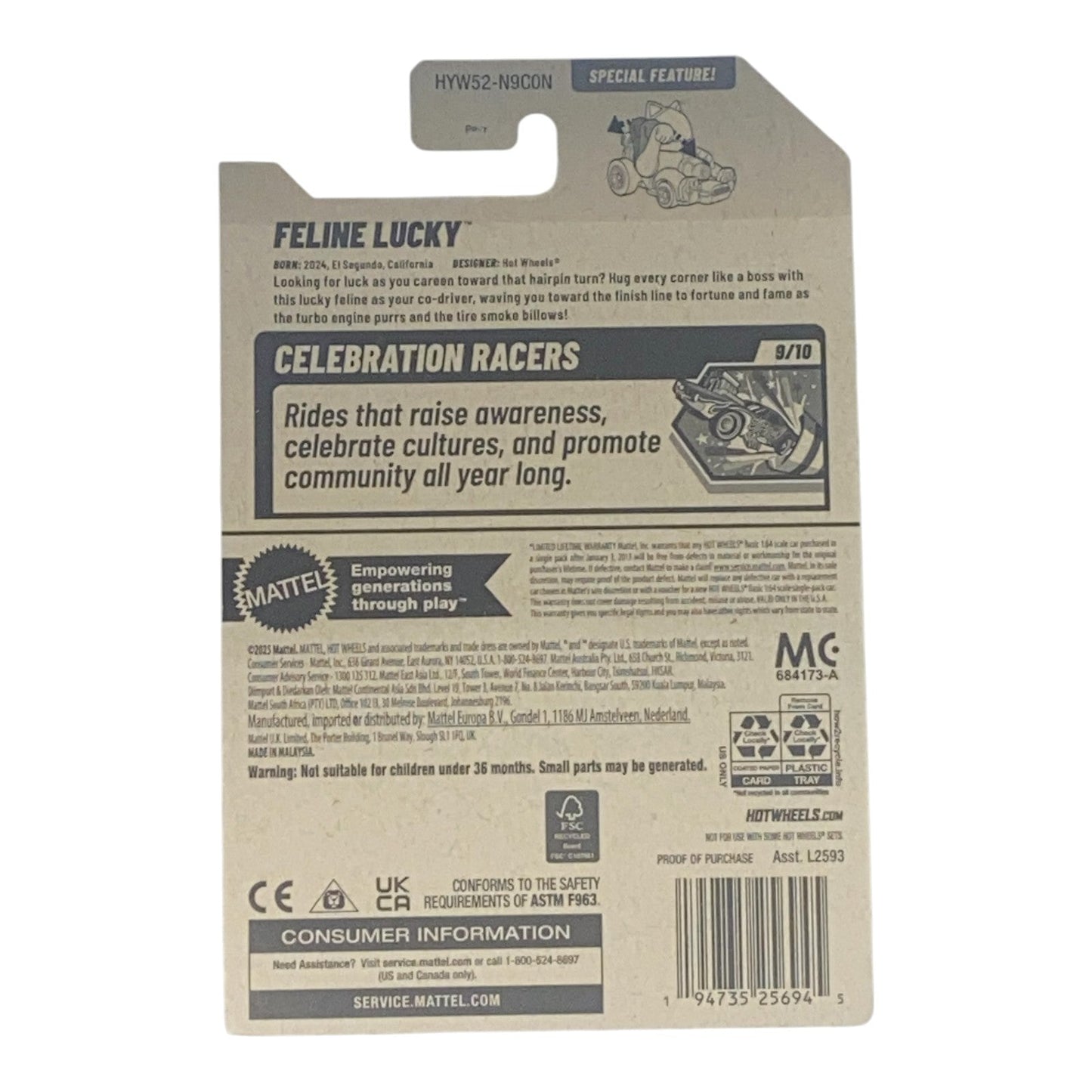 Hot Wheels Feline Lucky Celebration Racers 9/10