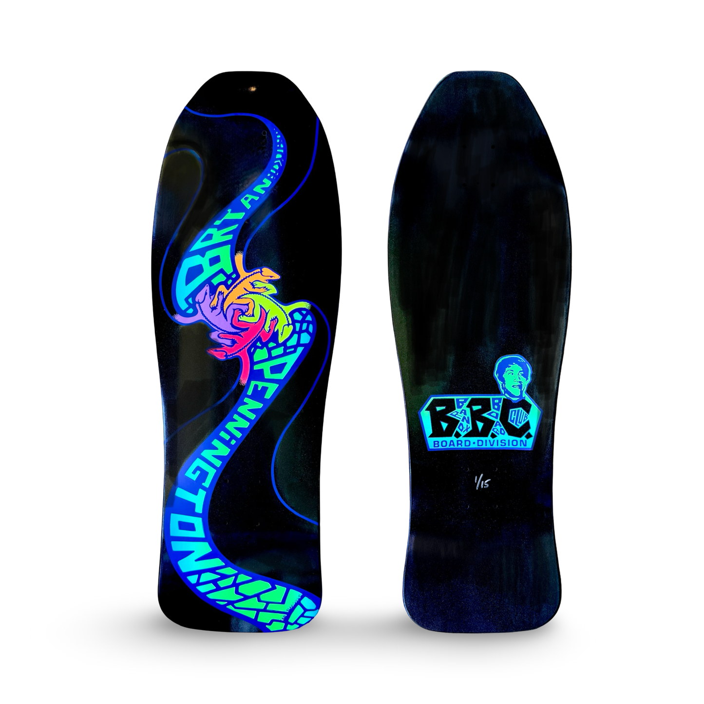 Bryan Pennington BBC Escher Lizard, Limited Edition, HAND-PAINTED, GLOW Deck 10.3"x30.5" (1 of 15)