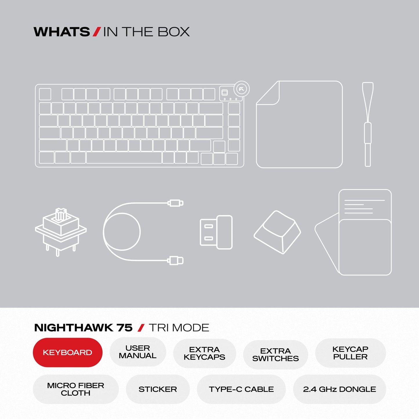 Nighthawk 75 | TKL Tri-Mode Gaming Keyboard
