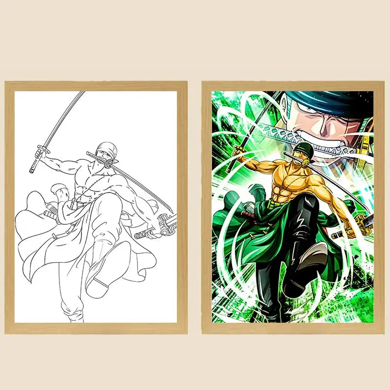 One Piece Photo Frame Night Light Luffy Zoro Christmas Gift