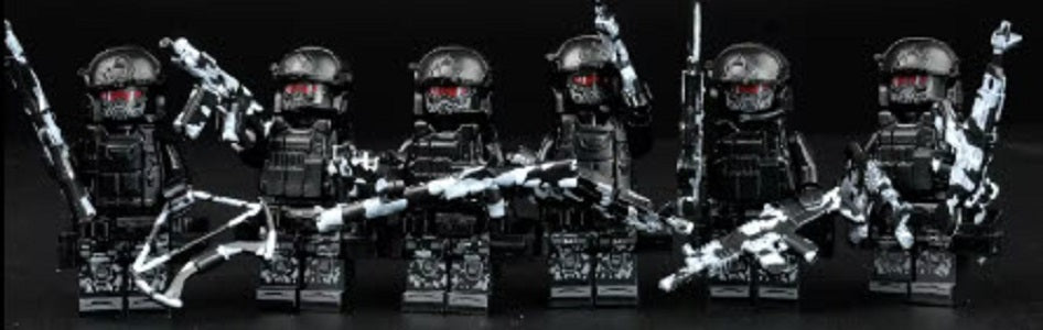 Black Panther Police Set of 6 Custom Minifig