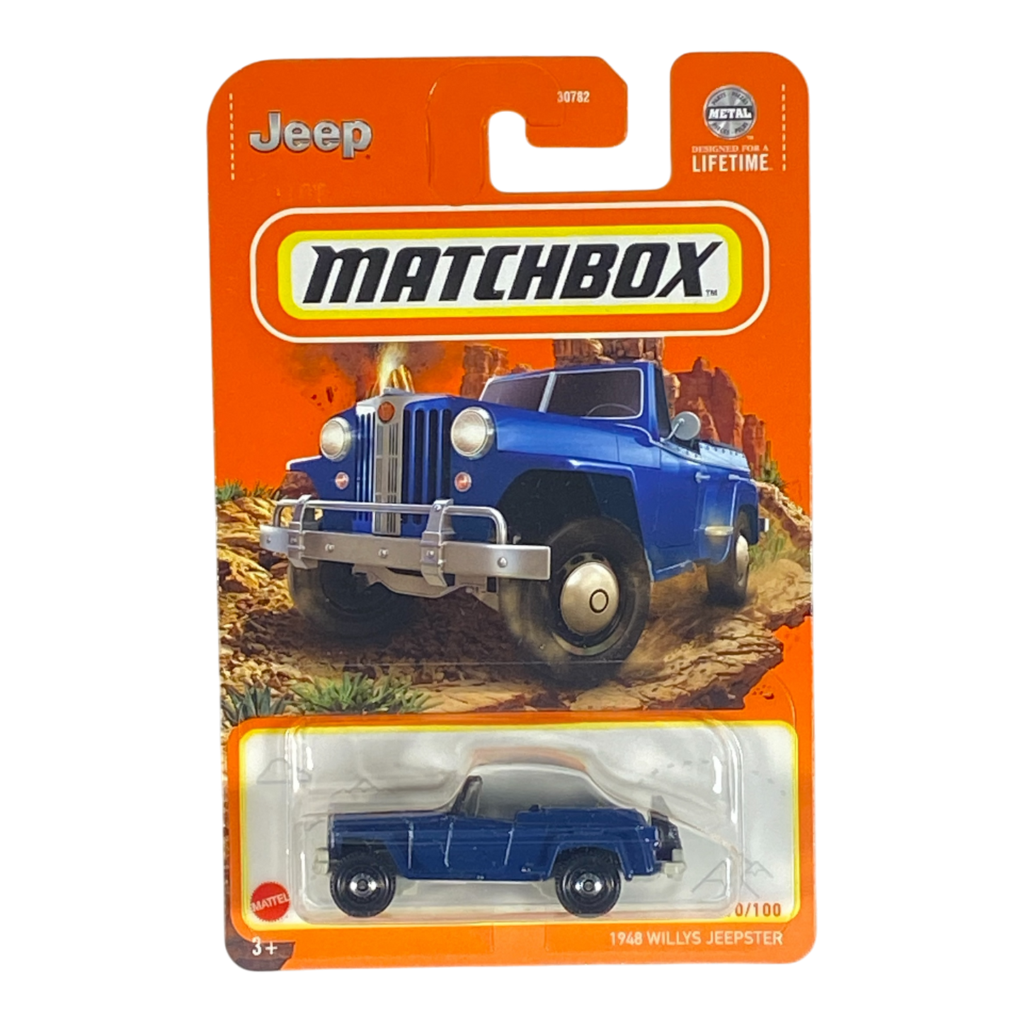Blue Matchbox 1948 Willys Jeepster 10/100