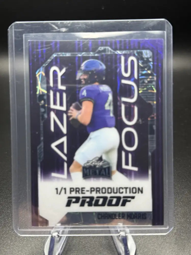 2021 Leaf Metal Chandler Morris Lazer Focus 1/1 Pre-Production Proof RC QB Card