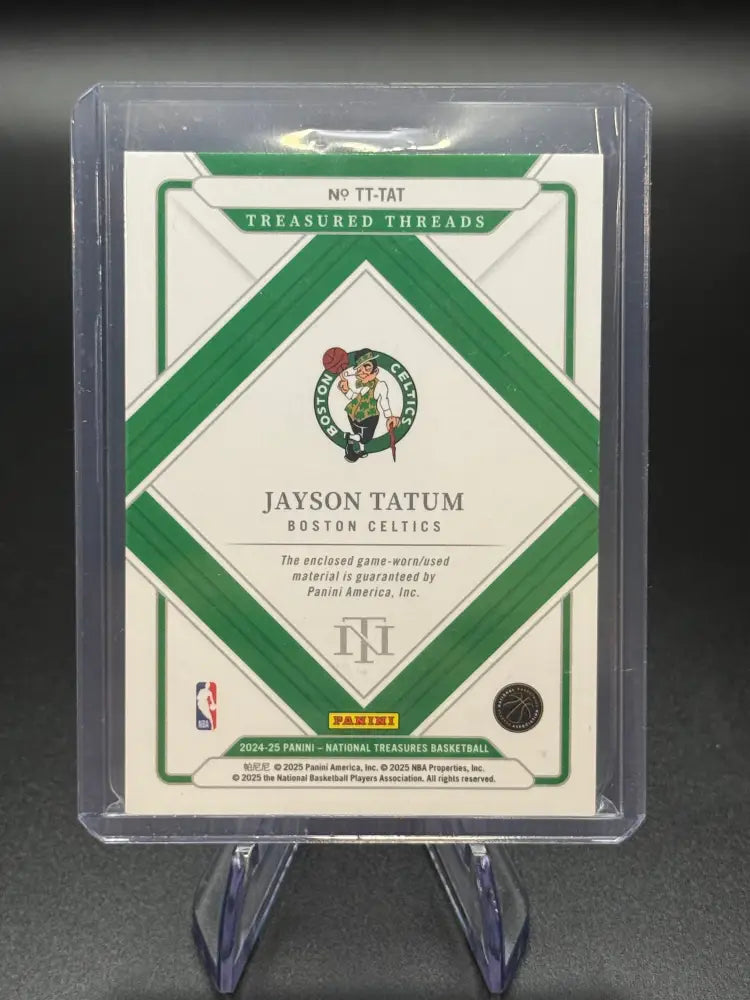 2024-25 Panini National Treasures Jayson Tatum Treasured Threads Game-Used Jersey Patch /99 Boston Celtics