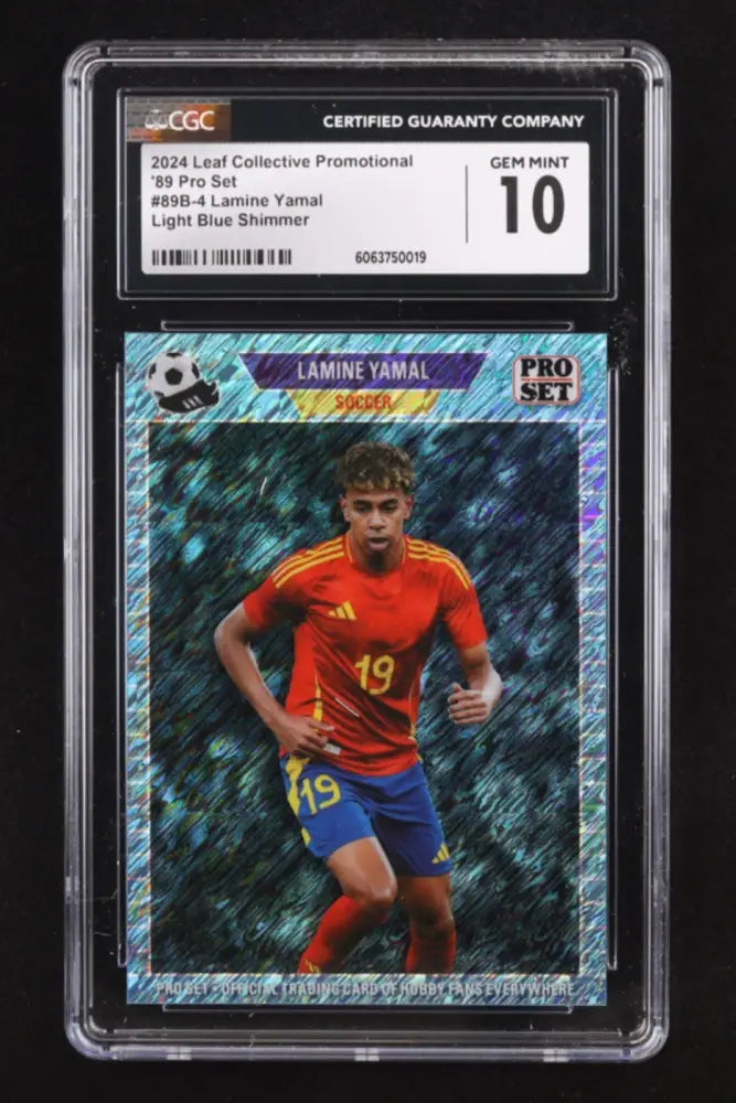 2024 Leaf Pro Set Lamine Yamal Light Blue Shimmer #89B-4 RC CGC 10 Gem Mint
