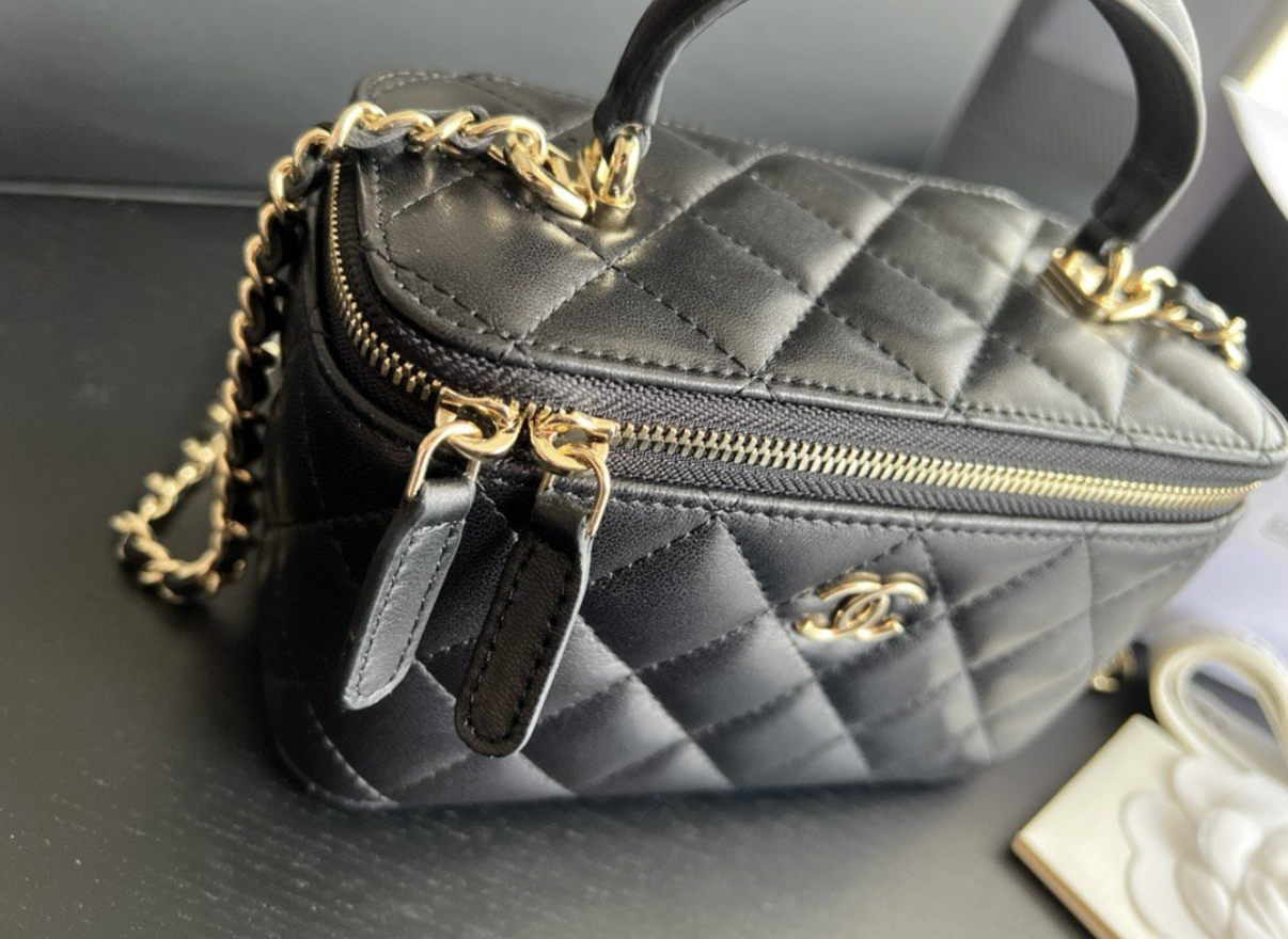 Iconic & Irresistible — Chanel Black Quilted Vanity Mini Crossbody with Gold Hardware