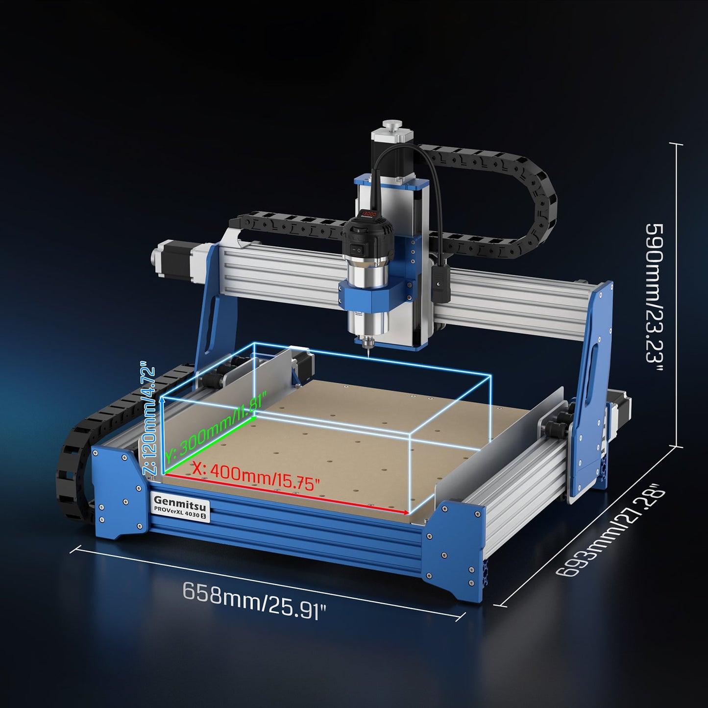 PROVerXL 4030S Desktop CNC Router Machine, 32 Bit MCU, 710W Spindle