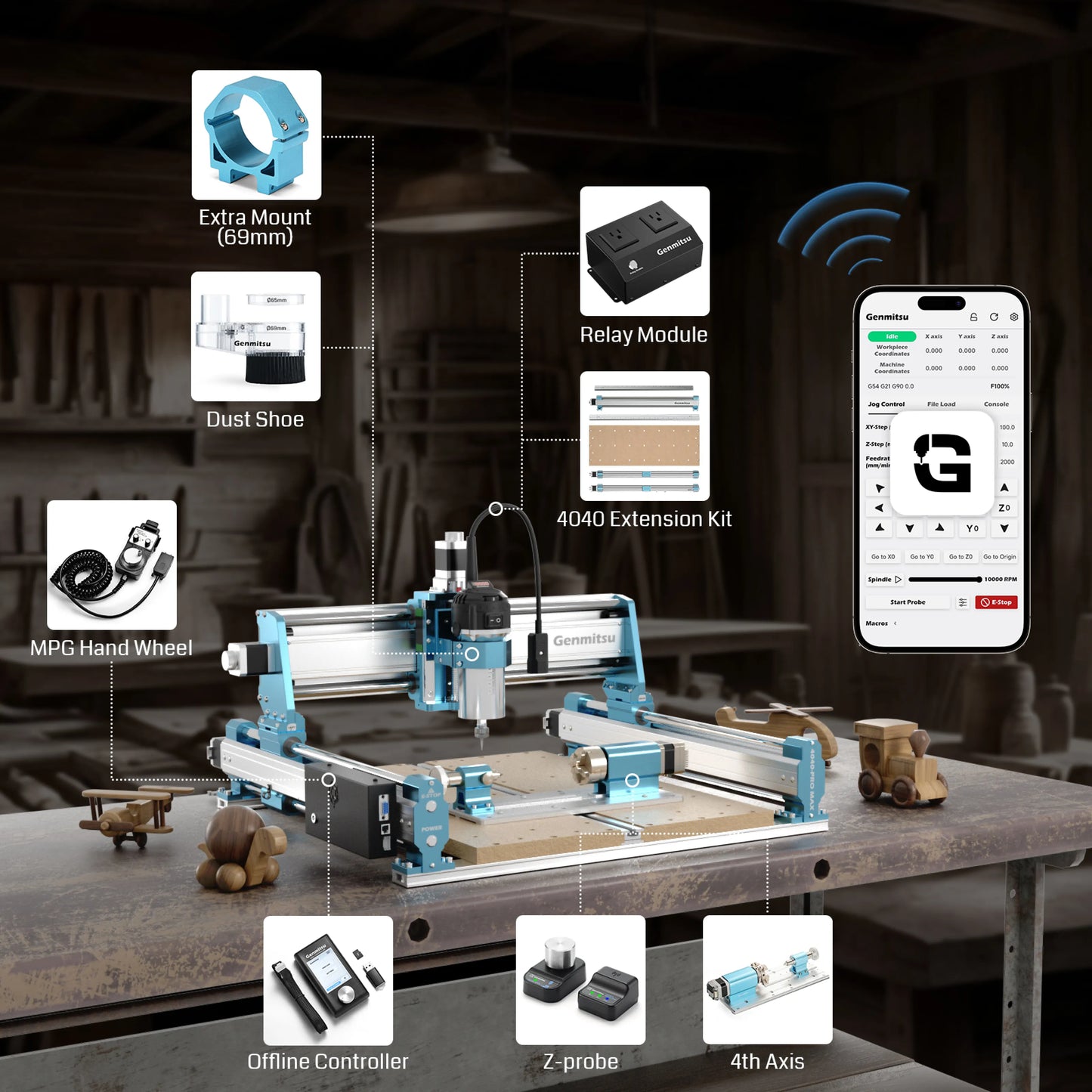 4040-PRO MAX CNC Router Machine, 710W Trimmer & Linear Rail Driven, Enhanced XZ Axis