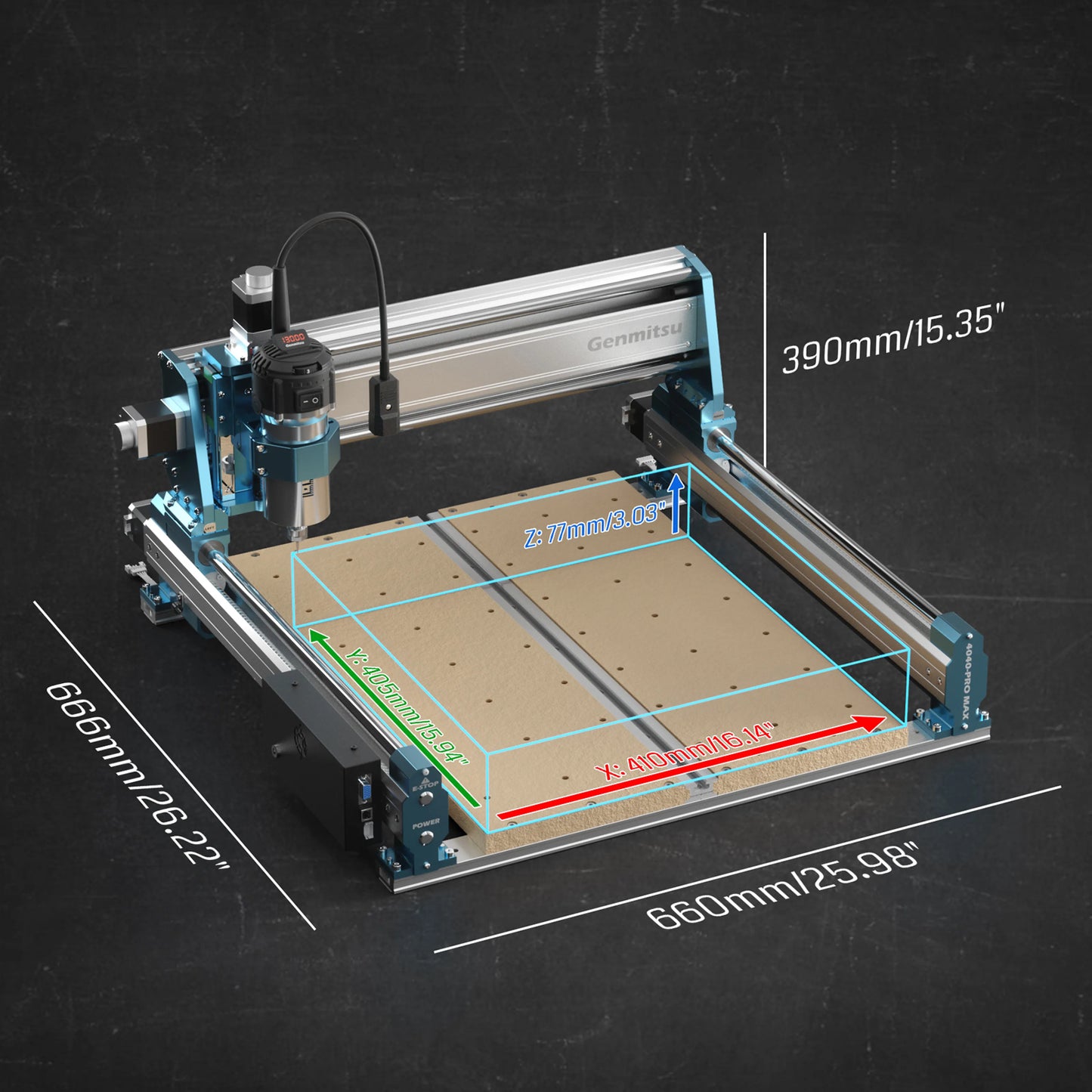 4040-PRO MAX CNC Router Machine, 710W Trimmer & Linear Rail Driven, Enhanced XZ Axis