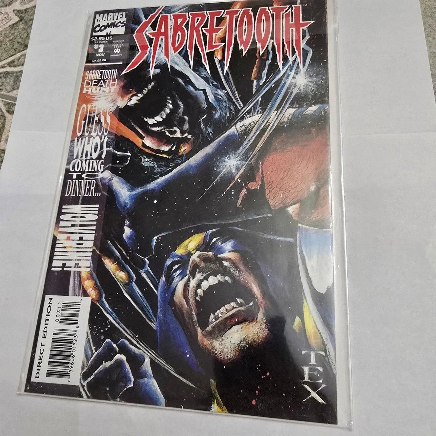 Sabretooth #3 (1993) Wolverine Marvel Death Hunt Comic