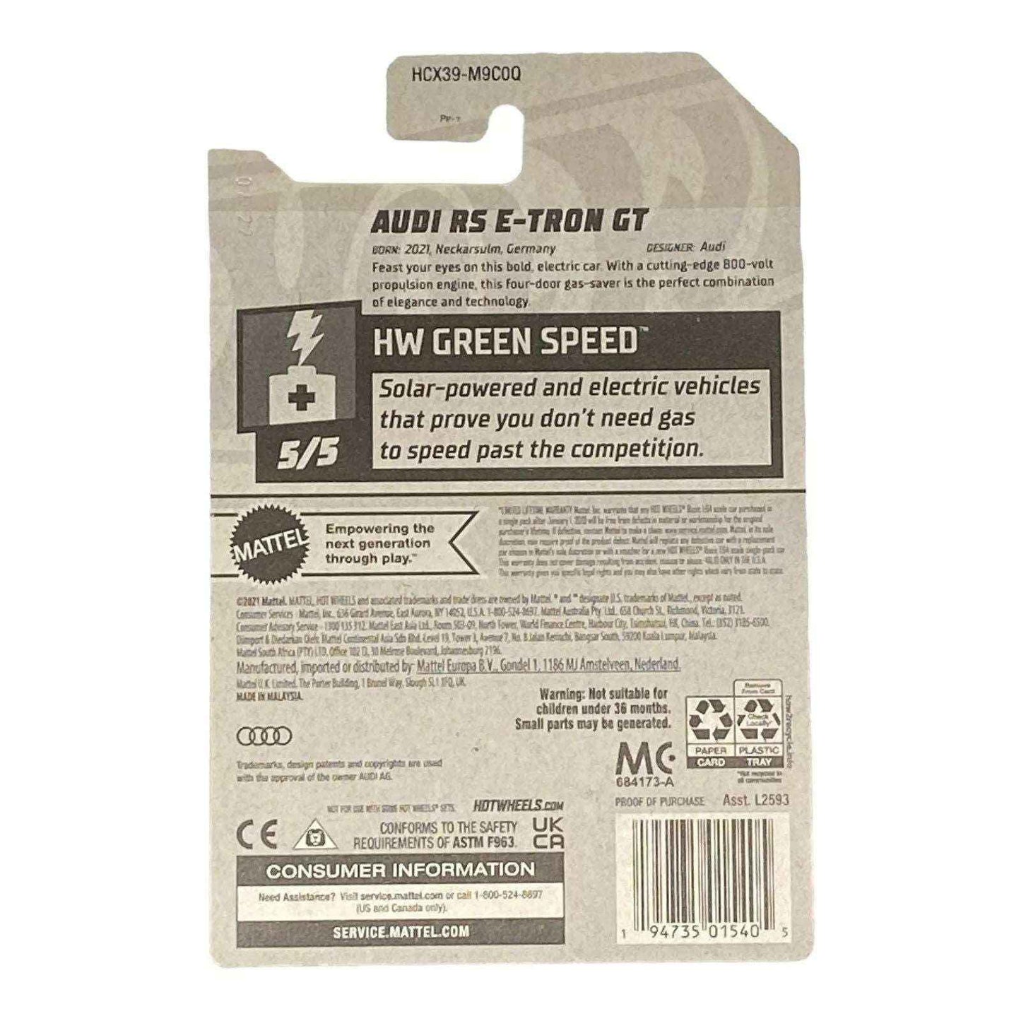 Hot Wheels Audi RS E-Tron GT Green Speed 5/5