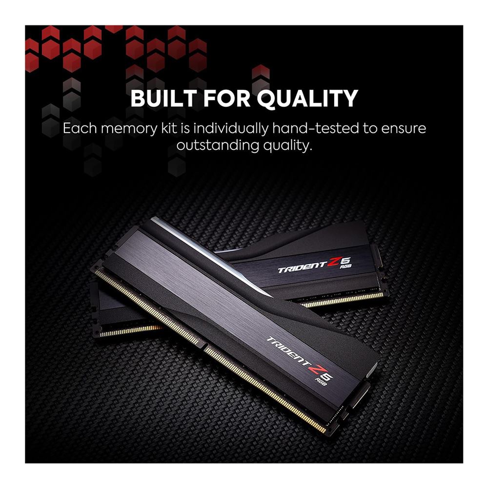 G.Skill Trident Z5 RGB 64GB (2x32GB) DDR5-6000 CL38 Desktop Memory Kit 288-Pin F5-6000J3848D32GX2-TZ5NR