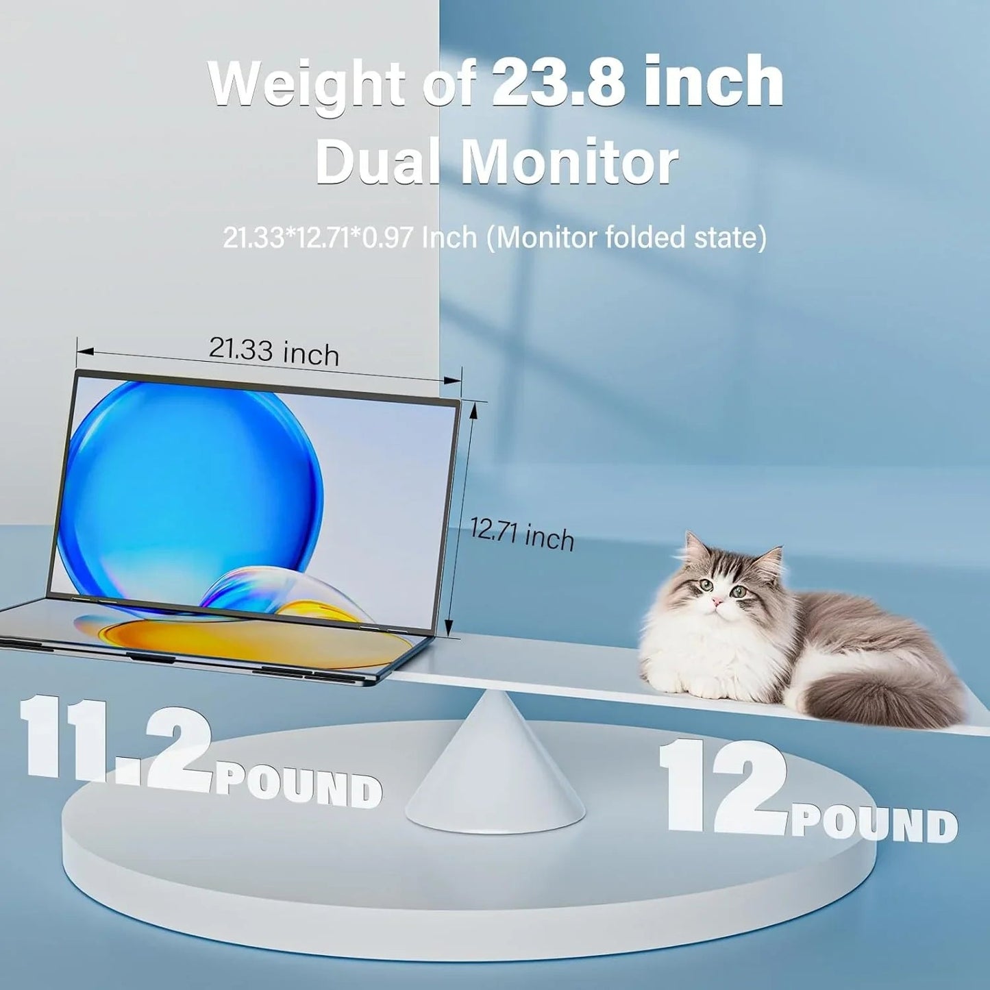 InnoView Foldable 23.8" Dual Monitor-INVPM609