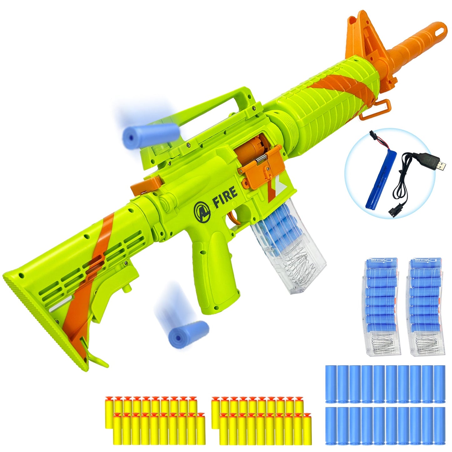Klassisches M16 Gewehr – Elektrische Spielzeugpistole mit 2 Schussmodi und 40 Saugnapf-Softballgeschossen