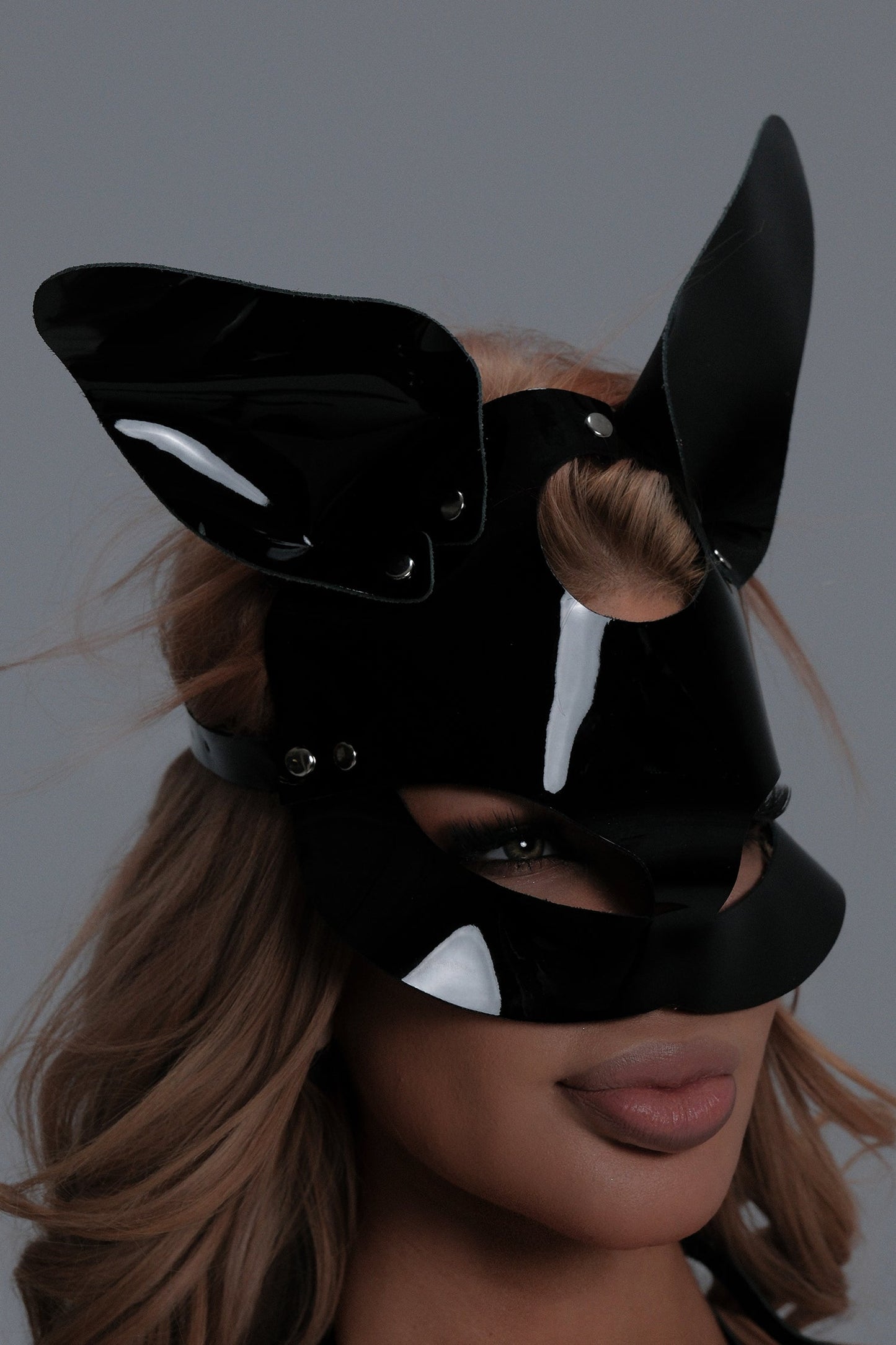 Leather Bunny Mask | Handmade Luxury Fetish Accessory - Glossy