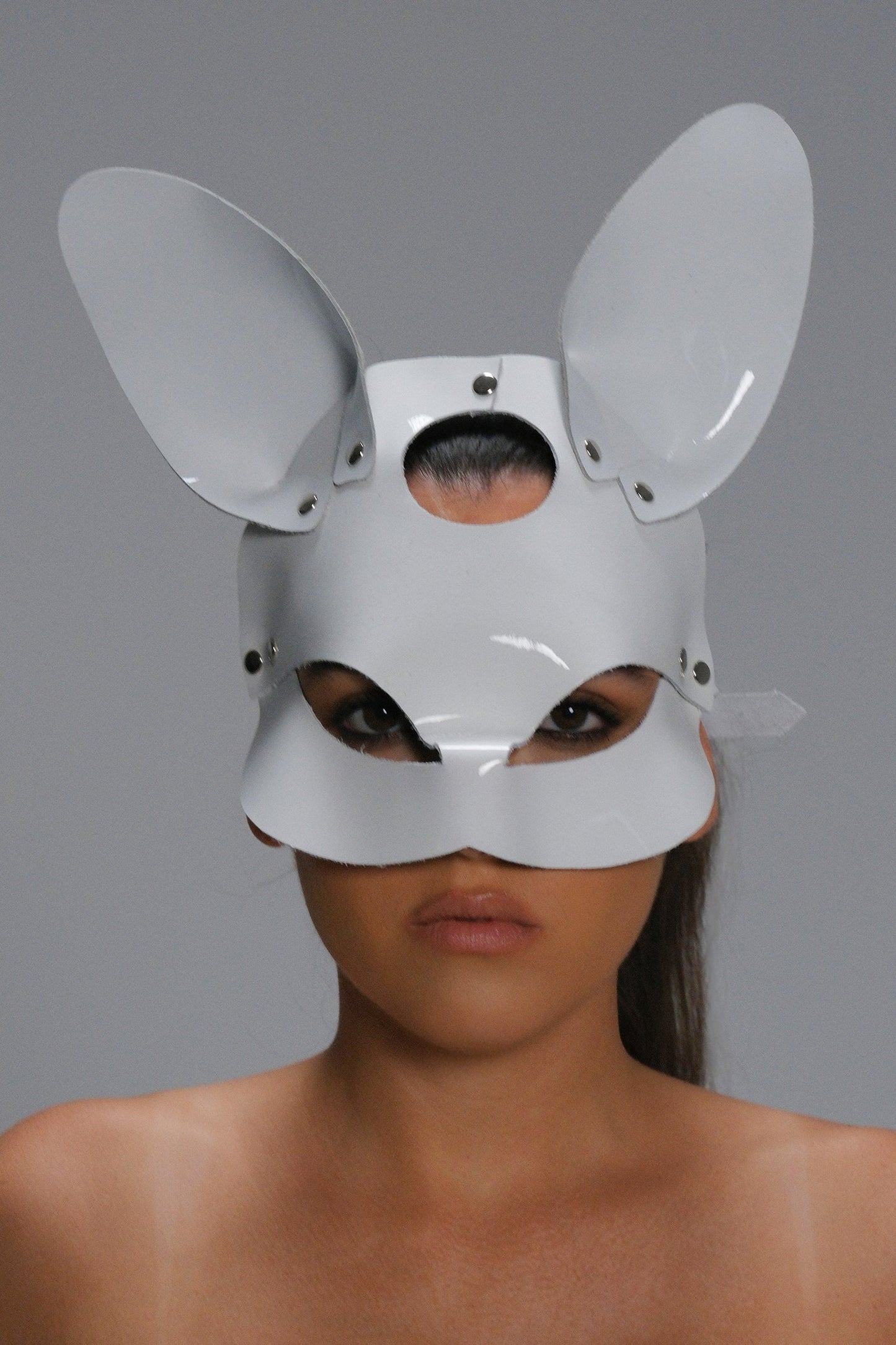 Leather Bunny Mask | Handmade Luxury Fetish Accessory - Glossy