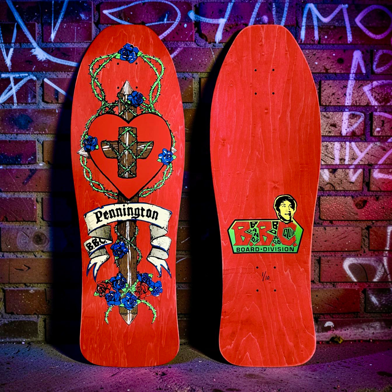 Bryan Pennington BBC Crucifix HAND-PAINTED, LIMITED-EDITION Deck 10.3"x30.5" (1 of 10)