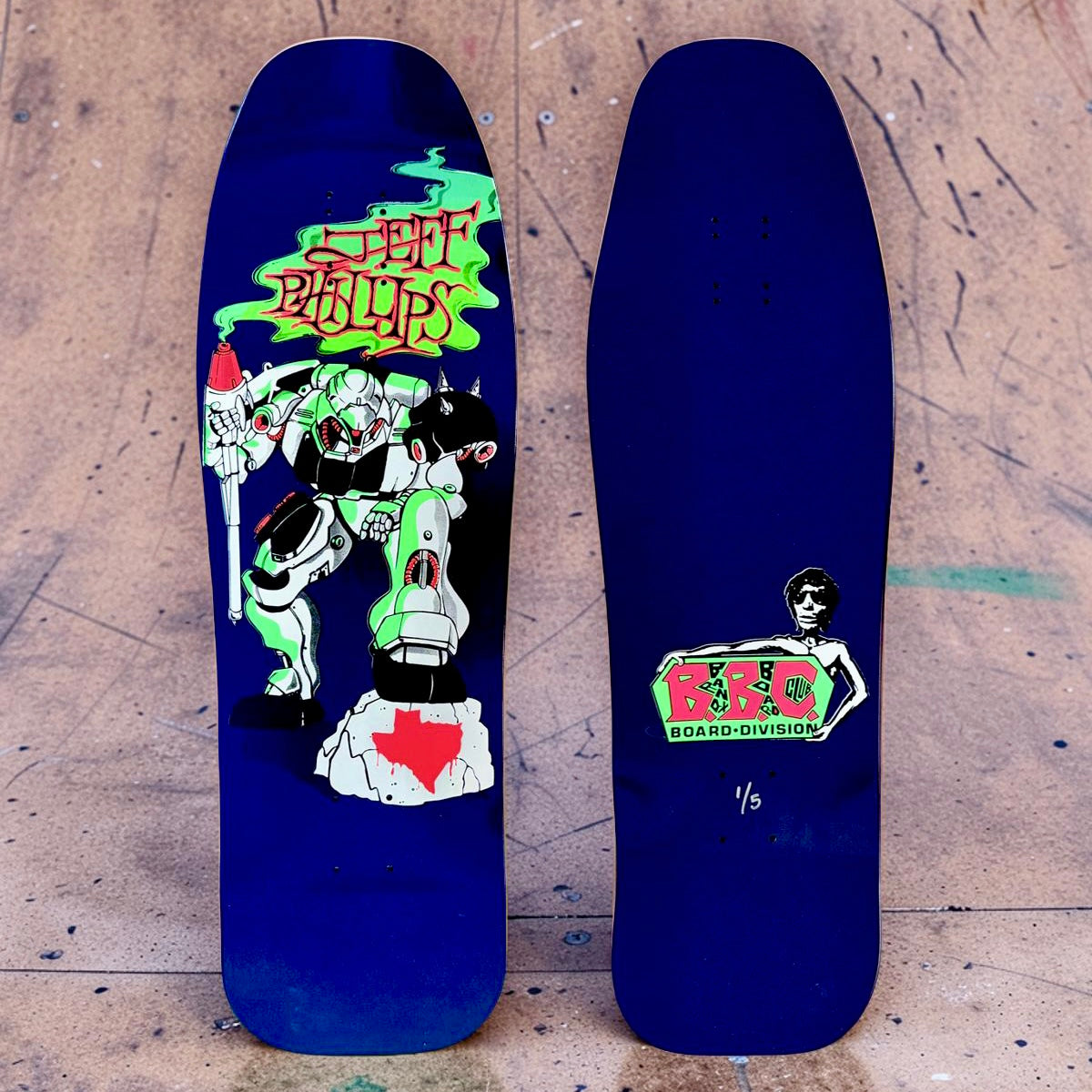 Jeff Phillips BBC Gundam Limited Edition, HAND-PAINTED Deck (1 of 5)