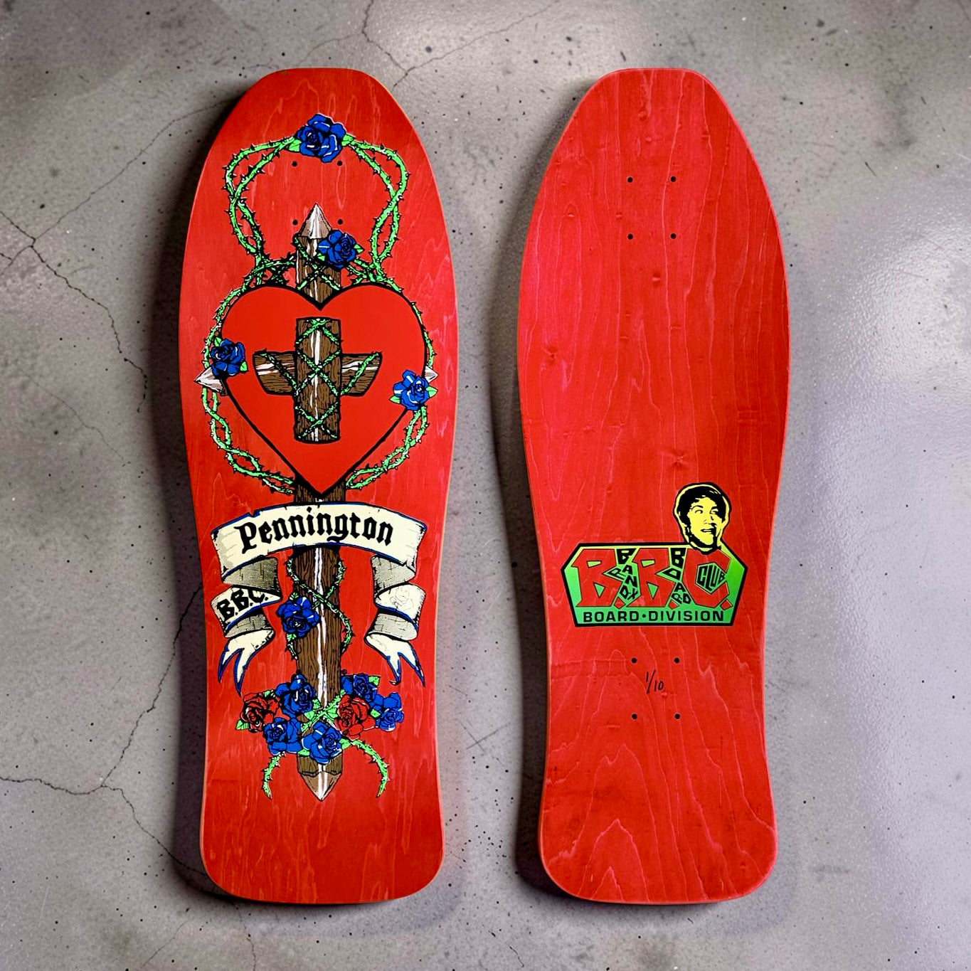 Bryan Pennington BBC Crucifix HAND-PAINTED, LIMITED-EDITION Deck 10.3"x30.5" (1 of 10)
