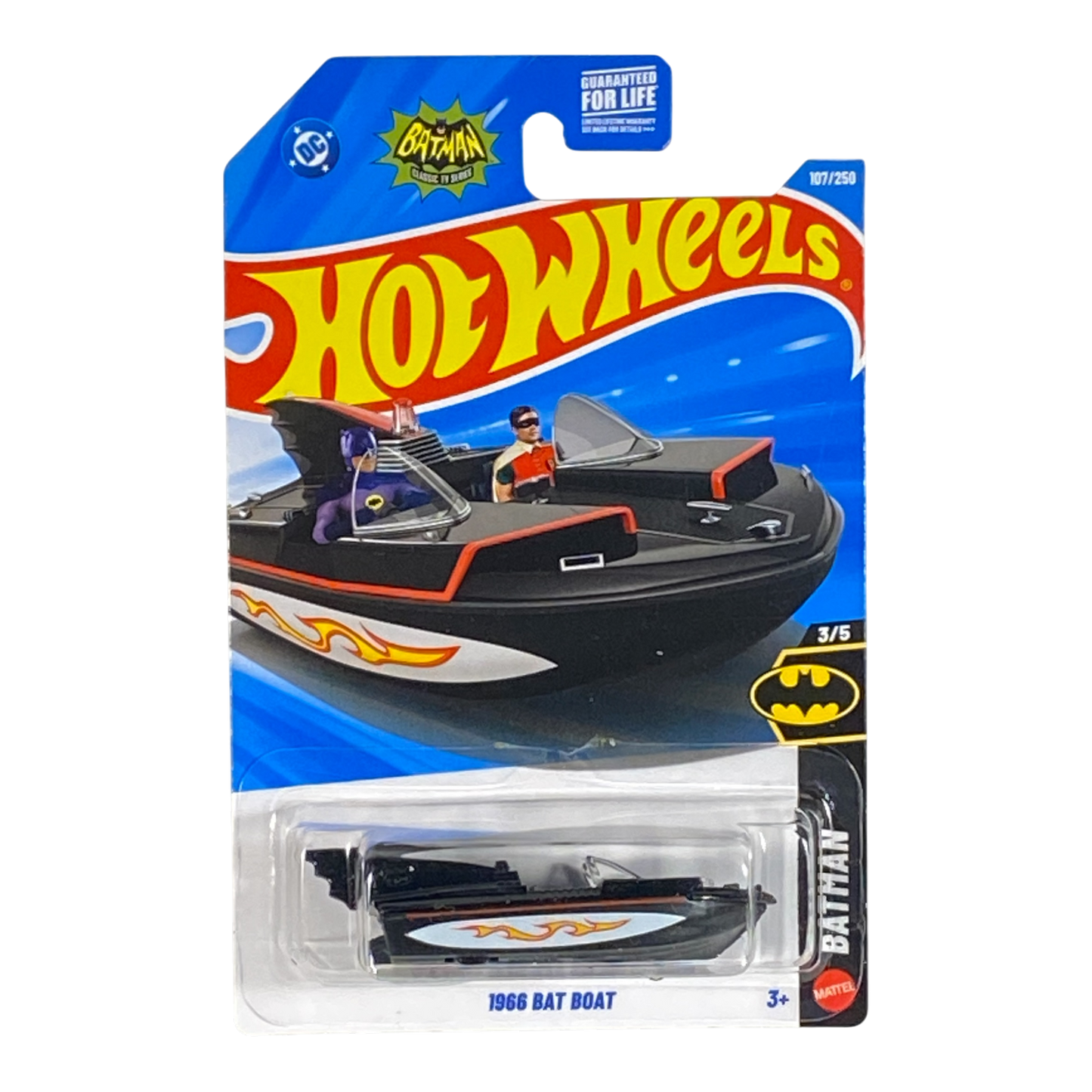 Black Hot Wheels 1966 Bat Boat Batman Series 3/5