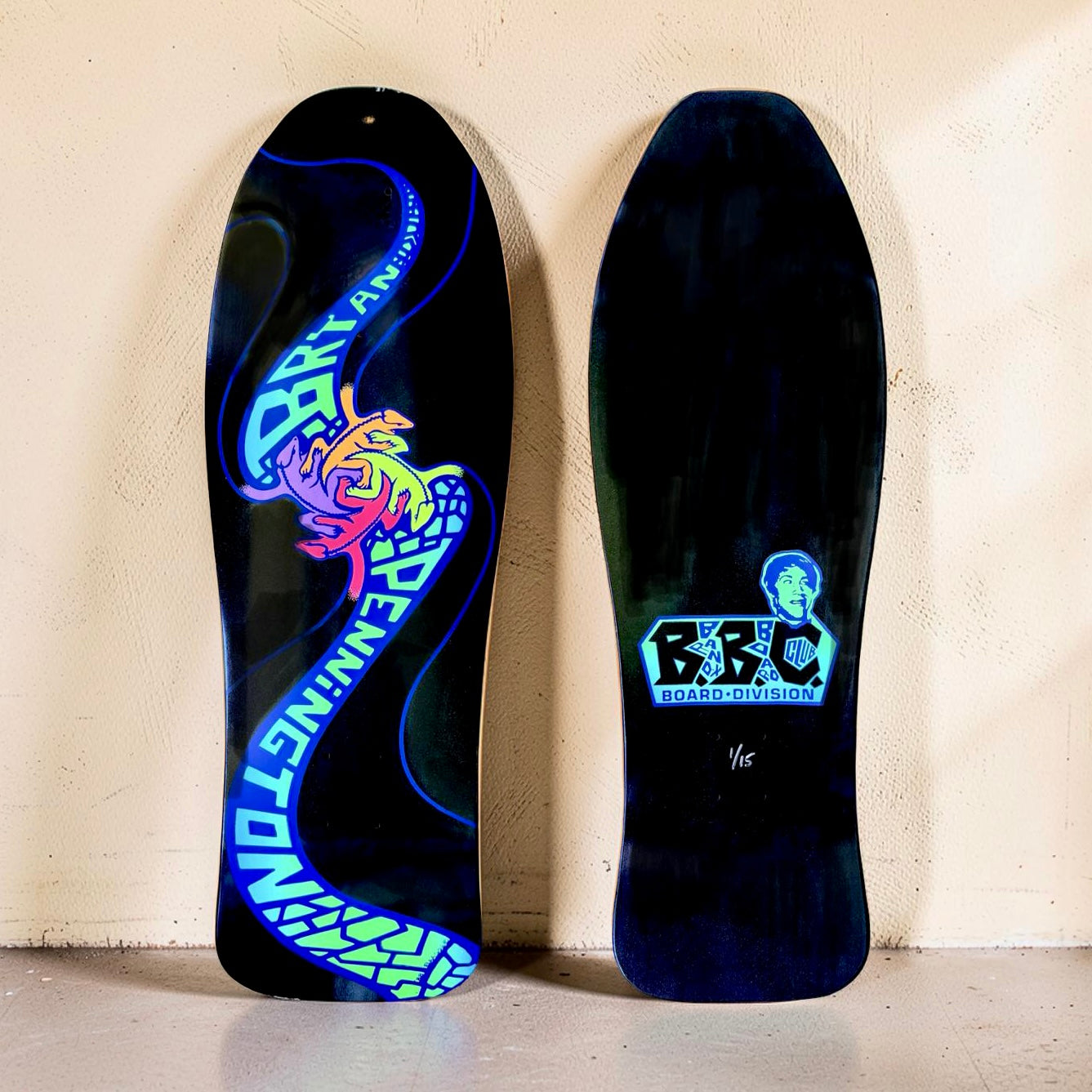 Bryan Pennington BBC Escher Lizard, Limited Edition, HAND-PAINTED, GLOW Deck 10.3"x30.5" (1 of 15)