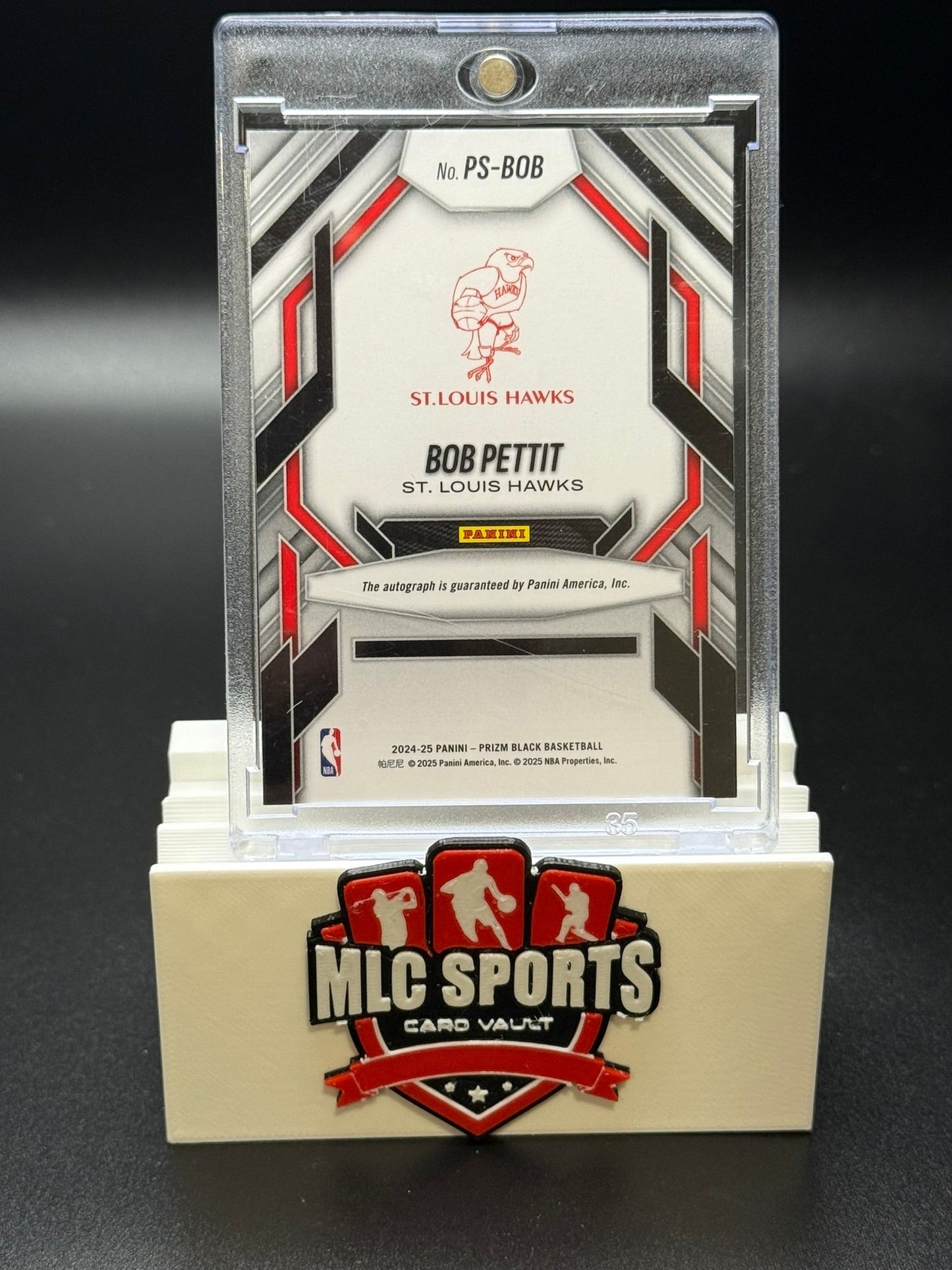 2024-25 Panini Prizm Black Bob Pettit Auto Prolific Signatures