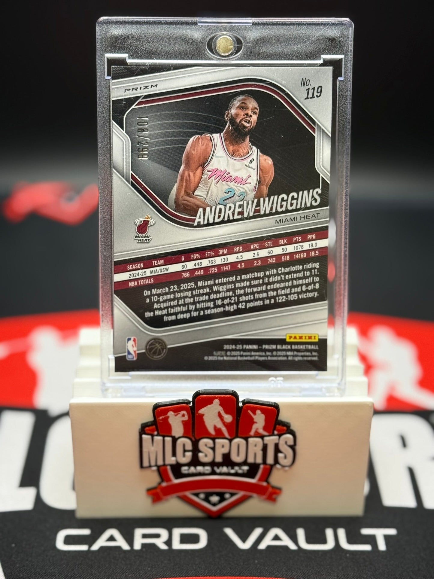 2024-25 Panini Prizm Andrew Wiggins Red /299 #119 Heat