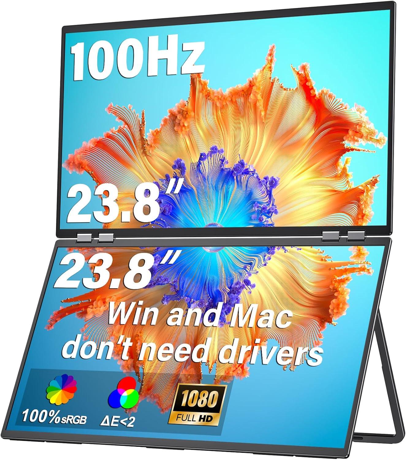 InnoView Foldable 23.8" Dual Monitor-INVPM609