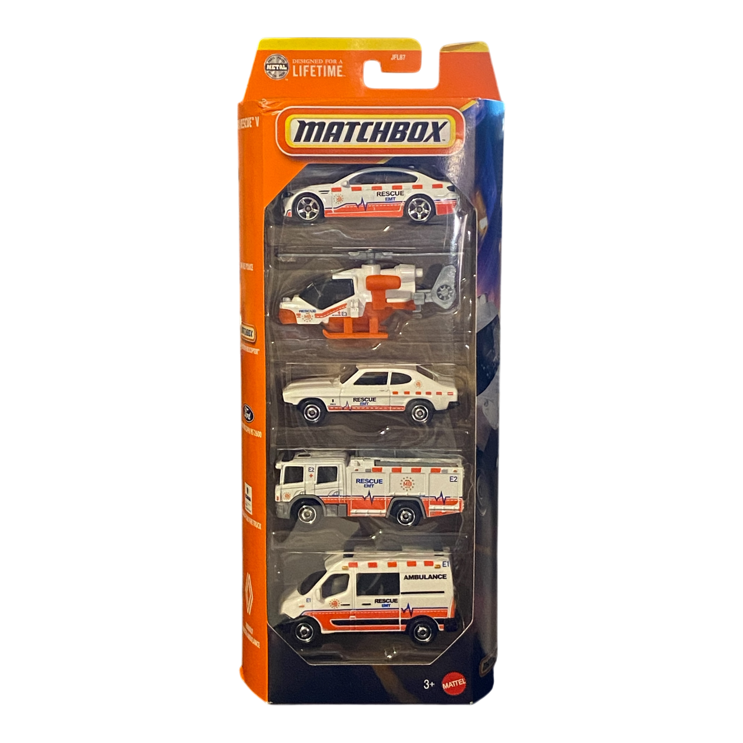 Matchbox MBX Rescue 5 Pack Vehicles Set