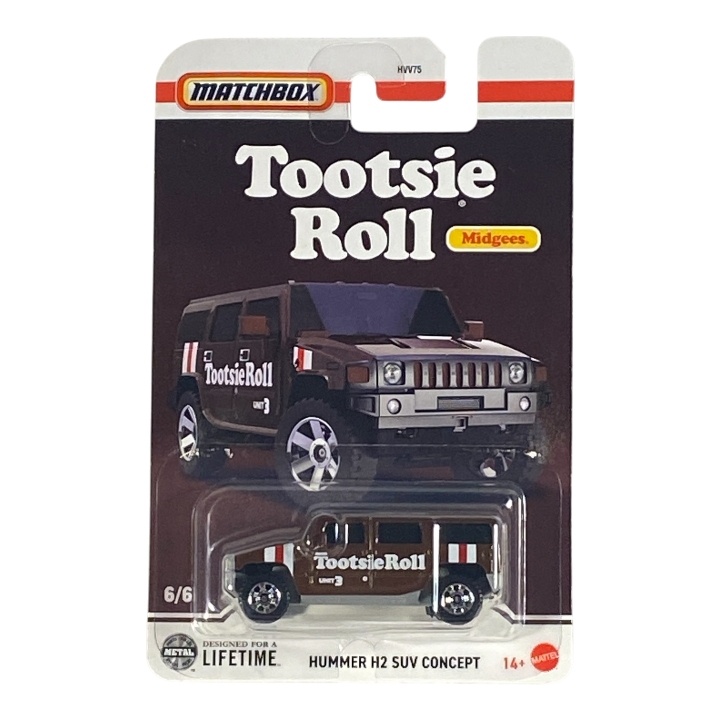 Matchbox Hummer H2 SUV Concept (Tootsie Roll) - Matchbox Candy Series 6/6
