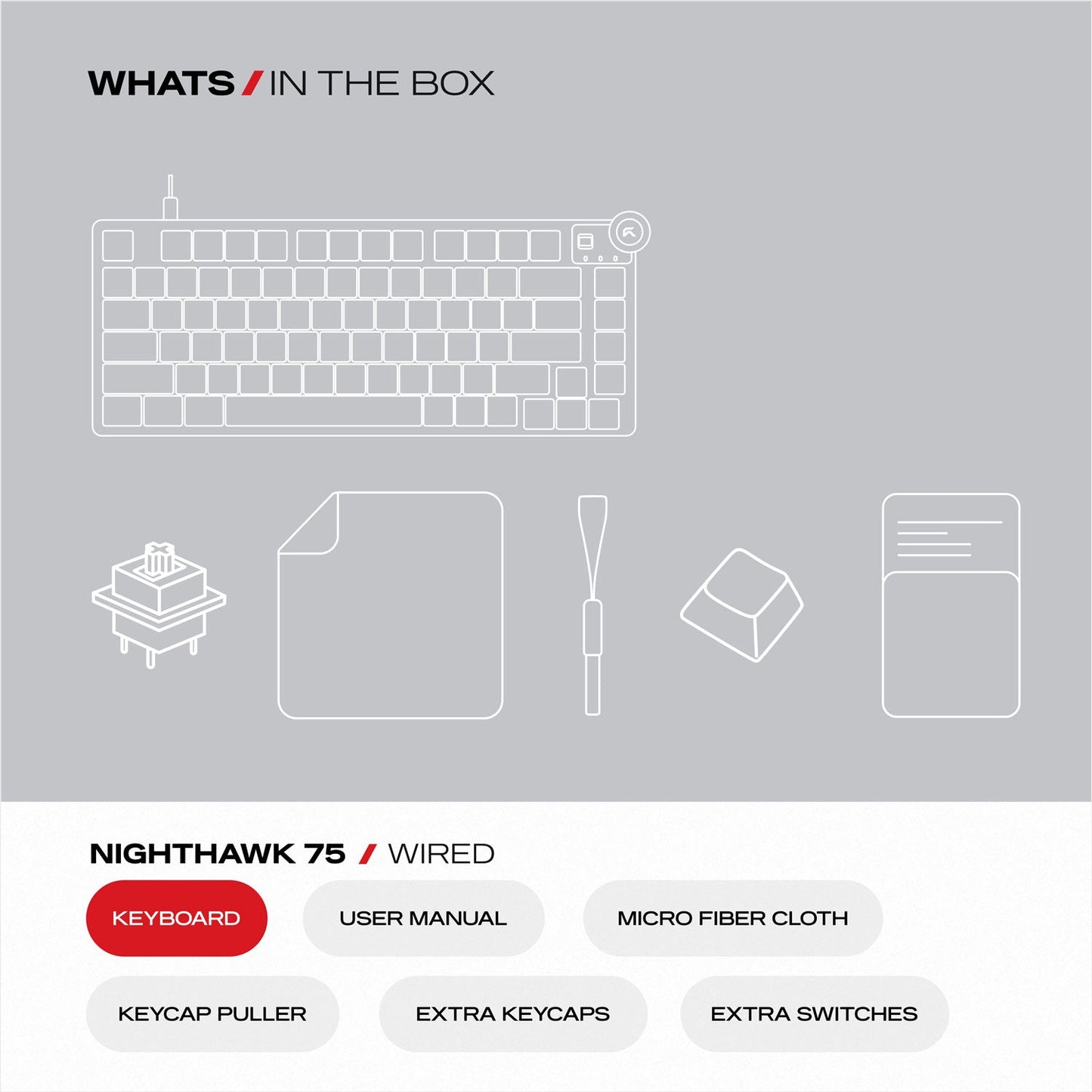 Nighthawk 75 Lite | TKL Wired Gaming Keyboard