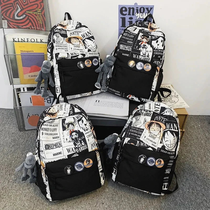 One Piece Luffy Printing Backpack Bags Anime School Bag Student Schoolbag For Men and Women