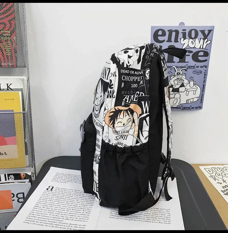 One Piece Luffy Printing Backpack Bags Anime School Bag Student Schoolbag For Men and Women