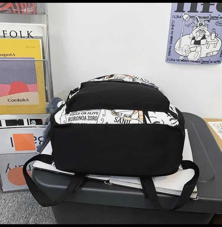 One Piece Luffy Printing Backpack Bags Anime School Bag Student Schoolbag For Men and Women