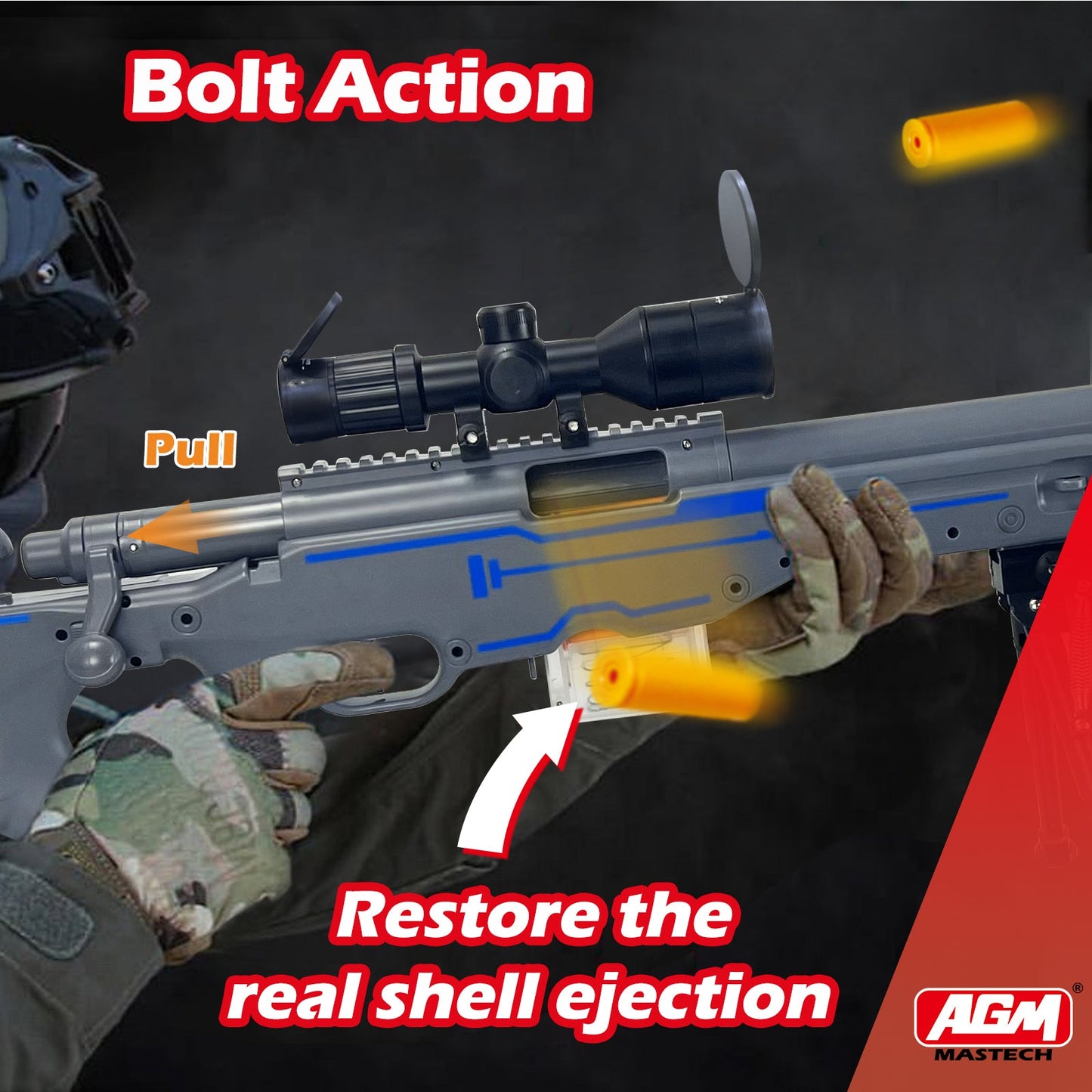 AWM toy set, Foam Bullets, Safe and non-Hazardous