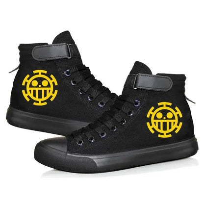 One Piece Luffy High Top Shoes: Autumn Winter Anime Sneakers