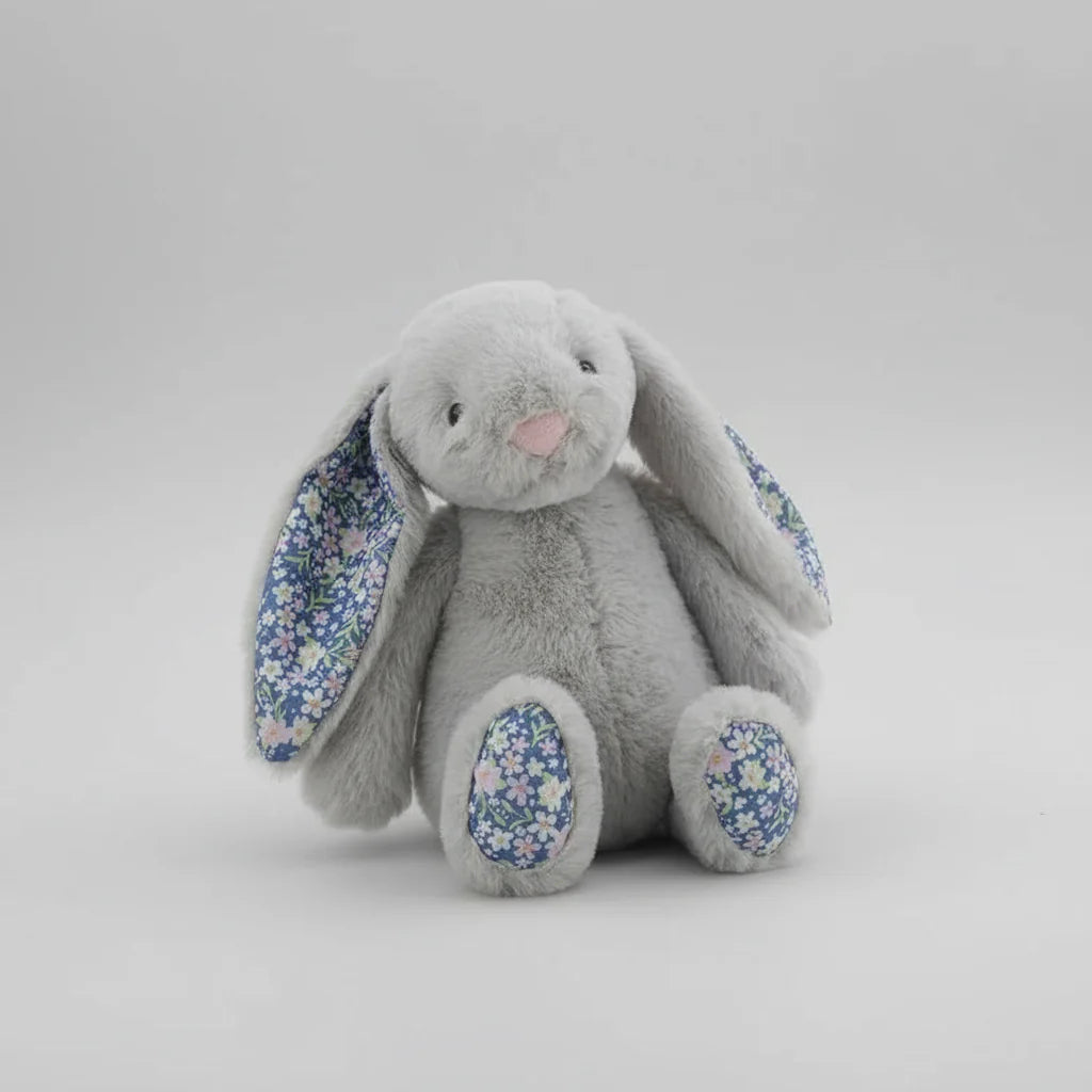 Soft Floral Ears Bonnie Rabbit Plush Toy - Cute Bunny Stuffed Doll for Kids Birthday Gift