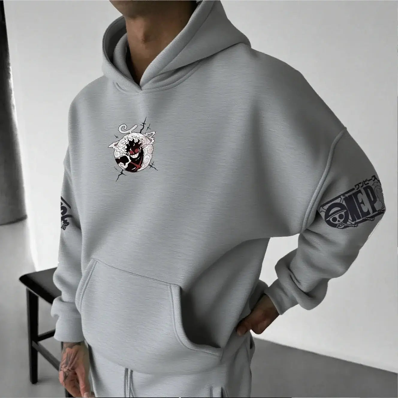 One Piece Luffy Gear 5 Nika Anime Hoodie Streetwear