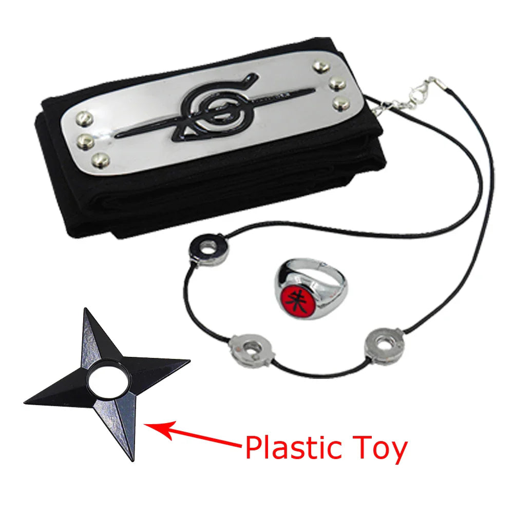 Akatsuki Uchiha Itachi Cloak for Kids & Adults Long Black Robe Cosplay Costume with Accessories