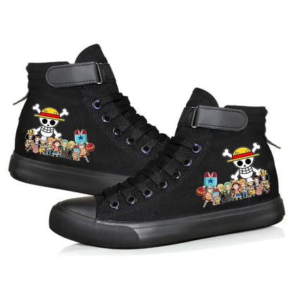 One Piece Luffy High Top Shoes: Autumn Winter Anime Sneakers