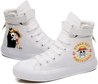 One Piece Luffy High Top Shoes: Autumn Winter Anime Sneakers