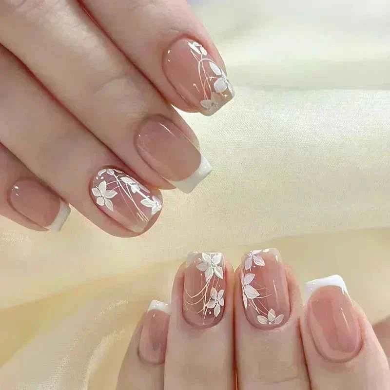 24pc Short Square Coffin Press On Nails - Glitter Diamond Blush Pink Cat Eye