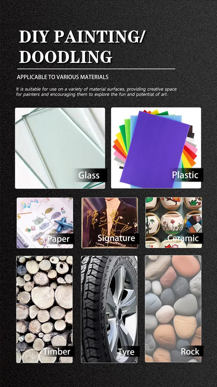 12 Colors Metallic Markers Pens Silver Gold Paint Pens for Black Paper, Glass, Rock Painting