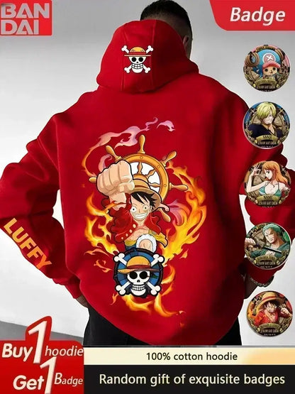 One Piece Luffy Sweatshirt Summer Casual Cotton
