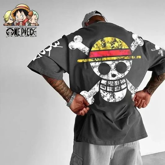 One Piece Luffy T-Shirt: Oversized Cotton Y2K Graphic Tee