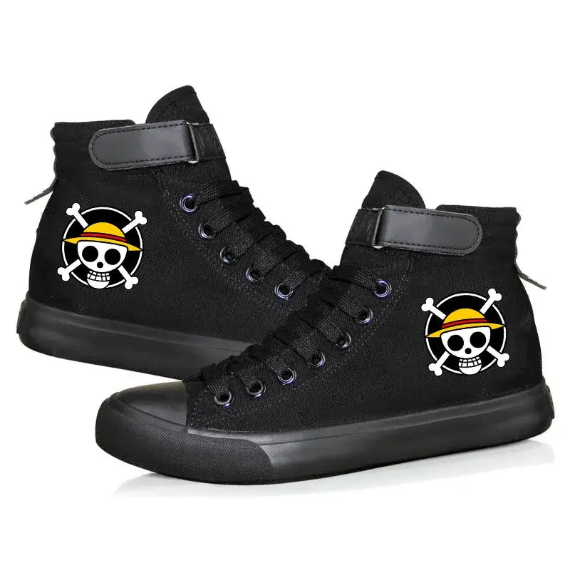 One Piece Luffy High Top Shoes: Autumn Winter Anime Sneakers