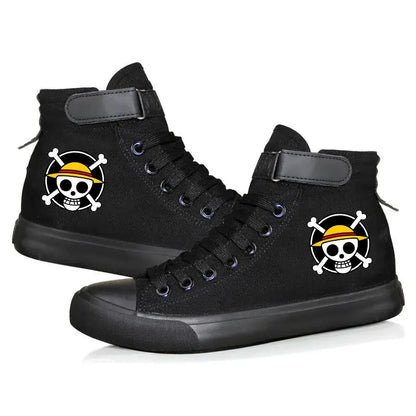One Piece Luffy High Top Shoes: Autumn Winter Anime Sneakers