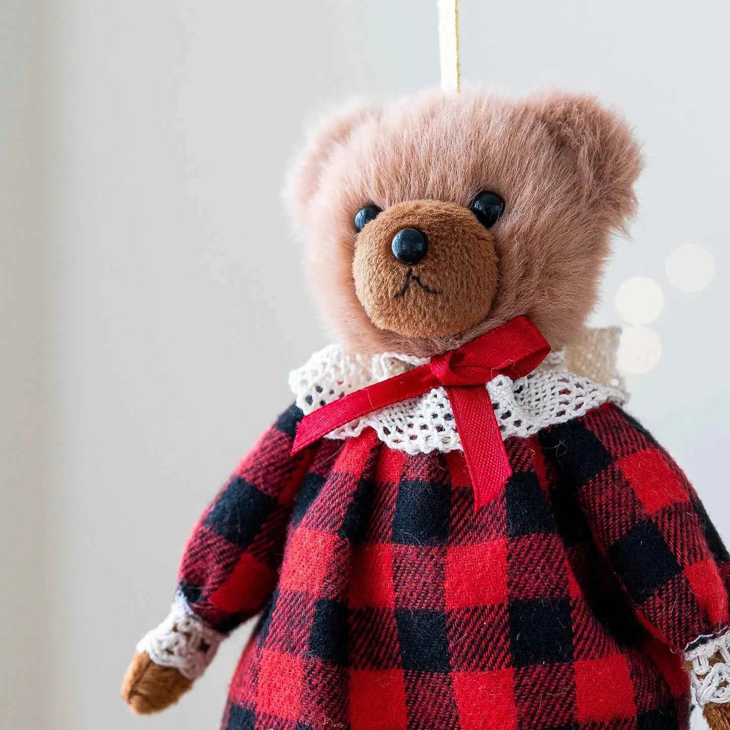 Cute Plush Bird/Bear Couple Christmas Tree Hanging Pendant - Handcrafted Xmas Ornament