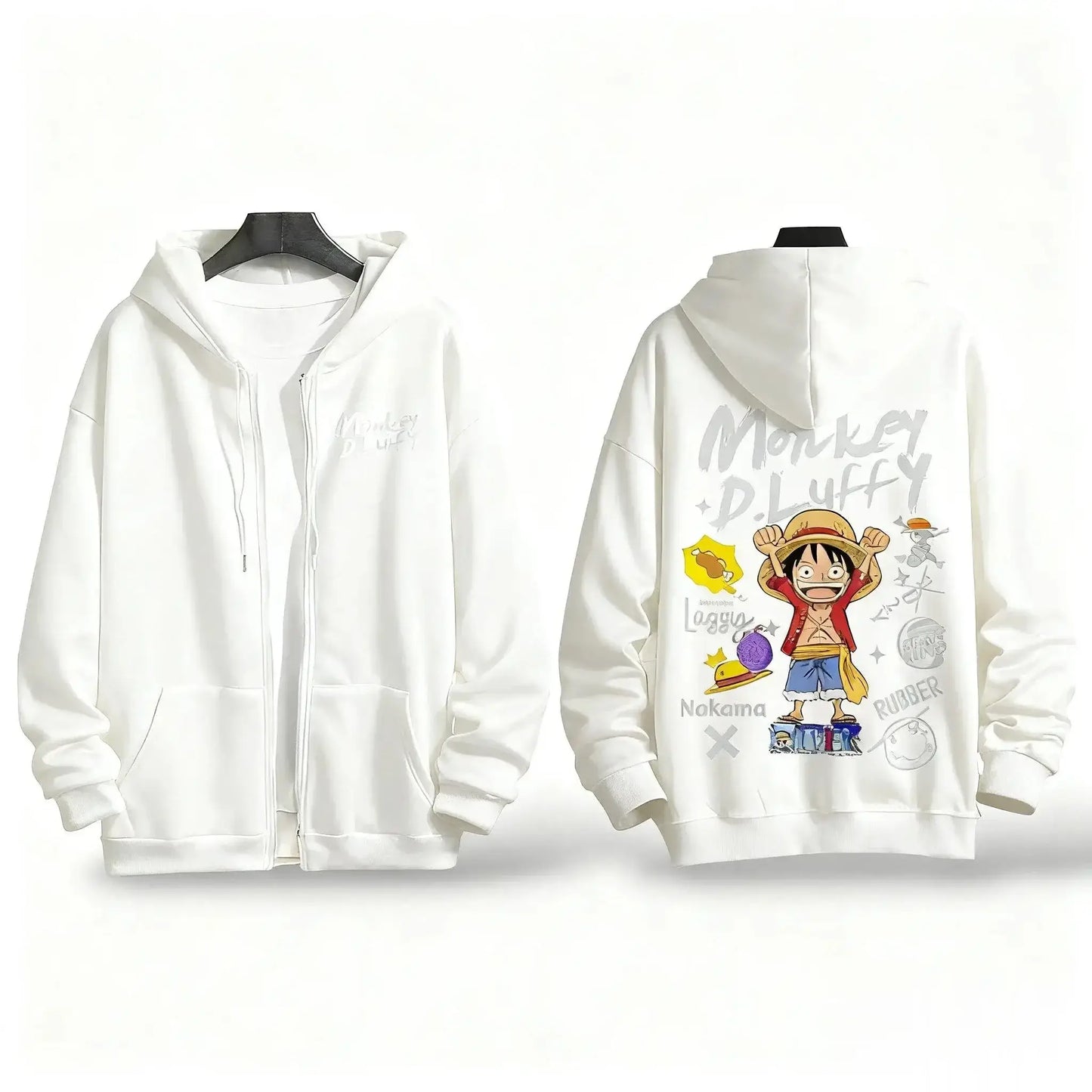 One Piece Luffy Anime Hooded Jacket Graphic Streetwear